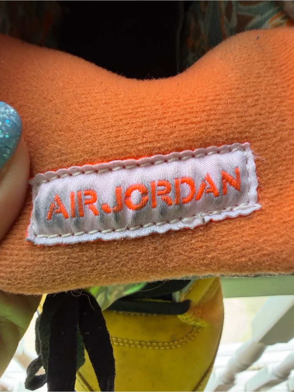 Jordan Men’s Athletic Shoes - Orange and Yellow Accents